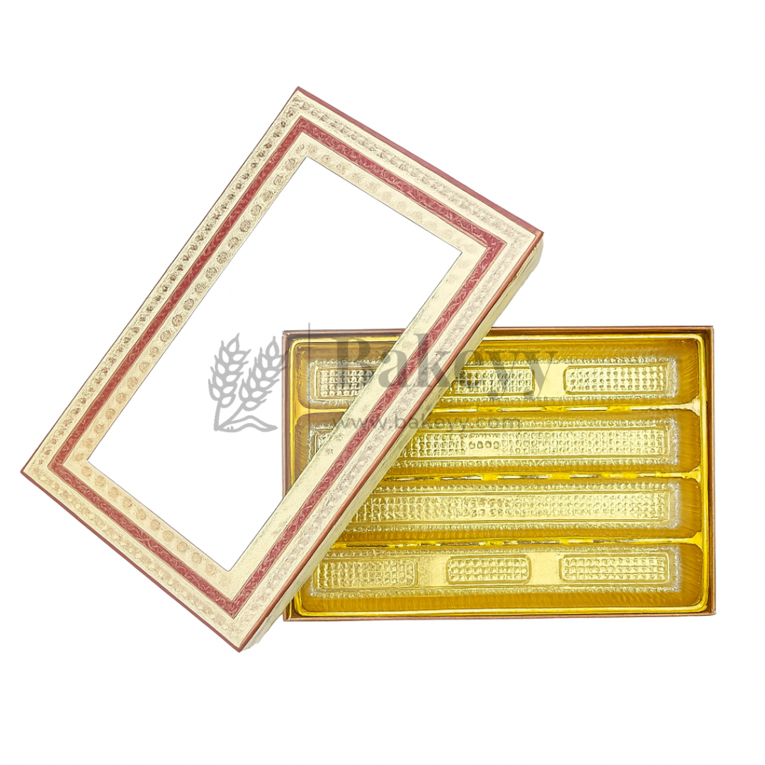 One Kg Sweet Box | Transparent Sweet box with Golden tray | Pack of 10