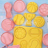 8Pcs Biscuit Mould, Non-stick Multi-purpose DIY Cartoon Biscuit Baking Mould, BPA Free, Football Rugby Cookie Template, Kitchen Tools Pink - Bakeyy.com - India - 8Pcs Biscuit Mould, Non-stick Multi-purpose DIY Cartoon Biscuit Baking Mould, BPA Free, Football Rugby Cookie Template, Kitchen Tools Pink - Default Title