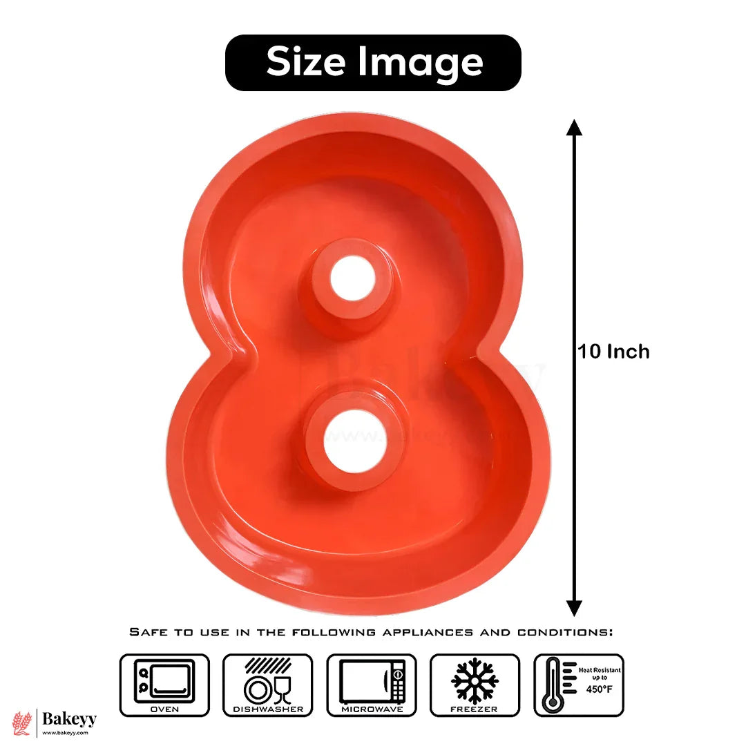 Silicone Number 8 Cake Mold – Non-Stick, Heat Resistant, Multipurpose Baking Mould  (Pack Of 1)