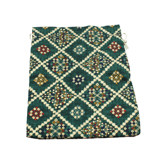 8x10 Bandhini Potli Bag Return Gifts For Ladies | Green Colour | Pack Of 10 - Bakeyy.com