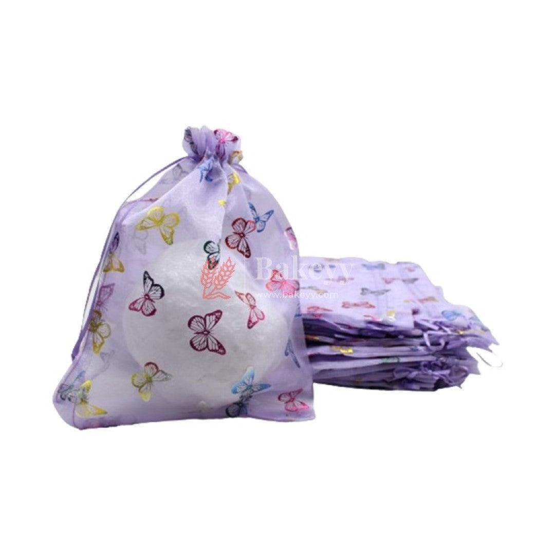 20x25 CM | Butterfly Designs Organza Potli Bags | Pack of 50 | Purple Color | Candy Bag - Bakeyy.com - India - 20x25 CM | Butterfly Designs Organza Potli Bags | Pack of 50 | Purple Color | Candy Bag - Default Title