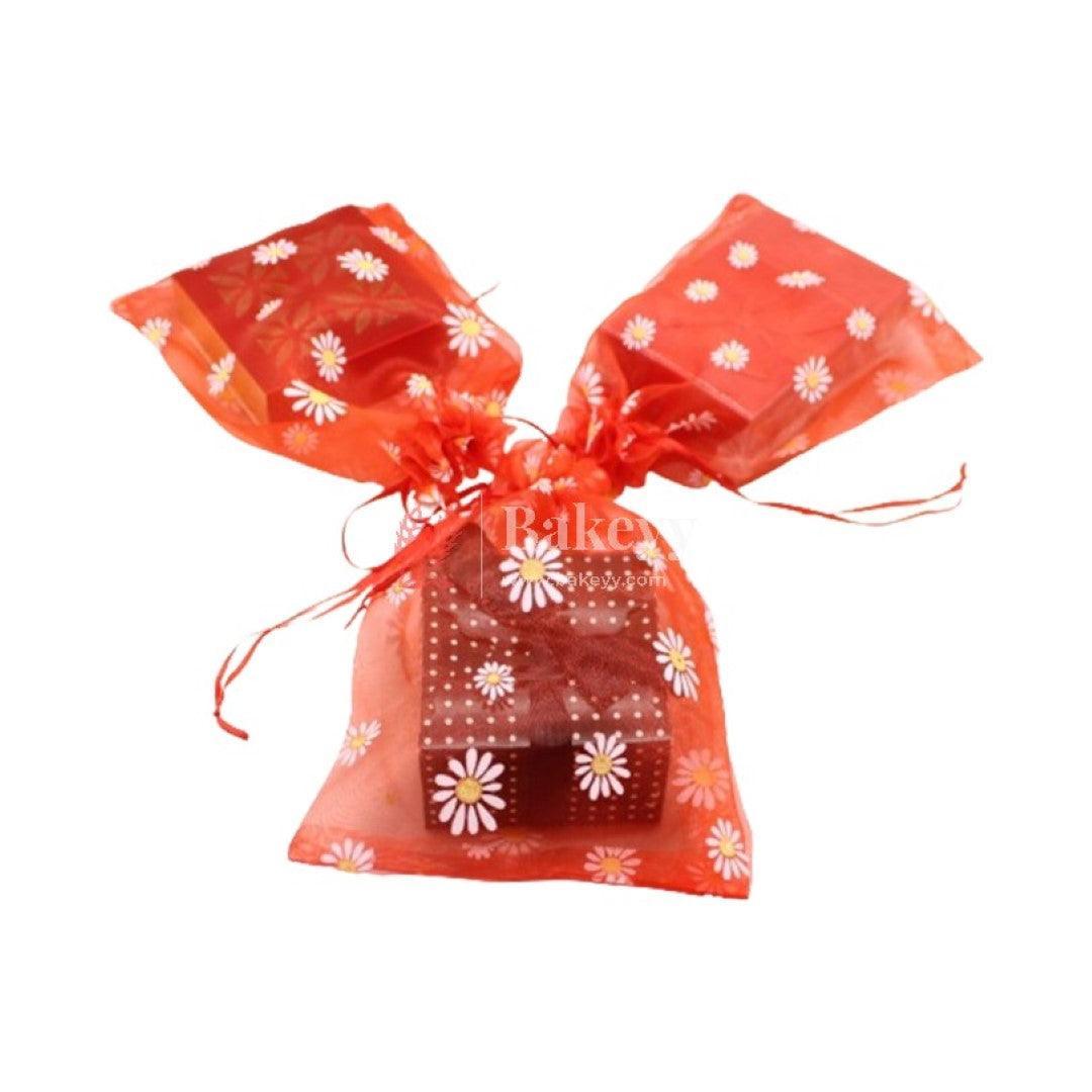 20x25 CM | Floral Organza Potli Bags | Pack of 50 | Red Color | Candy Bag | - Bakeyy.com - India - 20x25 CM | Floral Organza Potli Bags | Pack of 50 | Red Color | Candy Bag | - Default Title