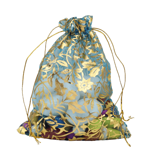 20x25 CM| Printed Organza Potli Bags | Pack of 40 | Sky Blue Colour | Candy Bag - Bakeyy.com - India - 20x25 CM| Printed Organza Potli Bags | Pack of 40 | Sky Blue Colour | Candy Bag - Default Title