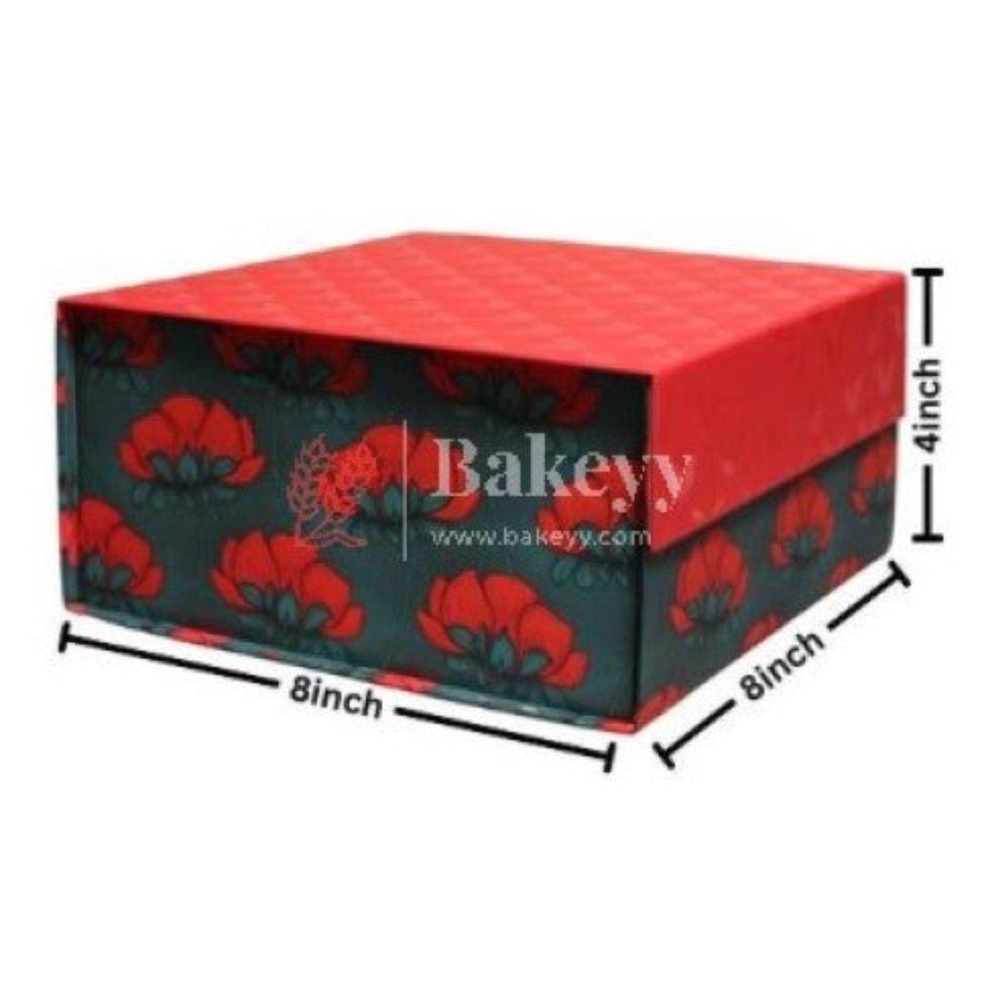 8x8x4 Inch | Collapsible Hamper Boxes | Rigid Box | Cardboard Box | Gift Box - Bakeyy.com - India - 8x8x4 Inch | Collapsible Hamper Boxes | Rigid Box | Cardboard Box | Gift Box - Design 1