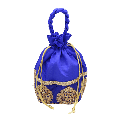 8x9 Design potli Bag | Blue colour | | Pack Of 10 - Bakeyy.com