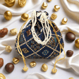 20x24 CM Fancy Potli Bag Return Gifts For Ladies | Gold &amp; Navy Blue - Bakeyy.com - India - 20x24 CM Fancy Potli Bag Return Gifts For Ladies | Gold &amp; Navy Blue - Default Title