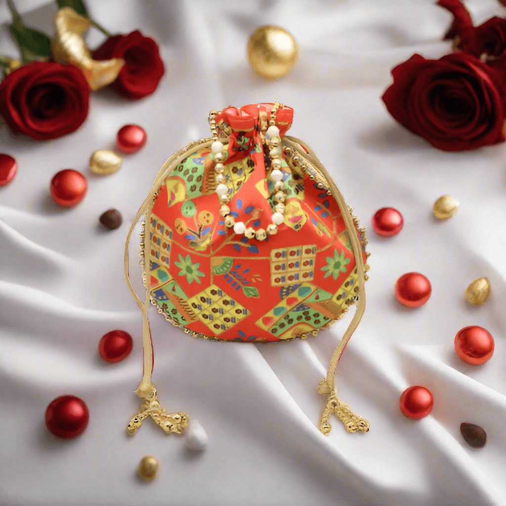 20x24 CM Fancy Potli Bag Return Gifts For Ladies | Plain MultiColour - Bakeyy.com - India - 20x24 CM Fancy Potli Bag Return Gifts For Ladies | Plain MultiColour - Default Title