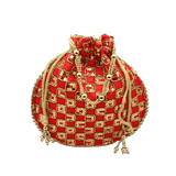 8x9 Fancy Potli Bag Return Gifts For Ladies | Red Colour - Bakeyy.com - India - 8x9 Fancy Potli Bag Return Gifts For Ladies | Red Colour - Default Title