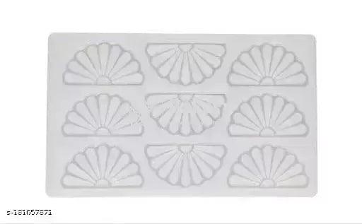 9 Cavity Half Flower Design Shape Pattern Garnishing Sheet - Bakeyy.com