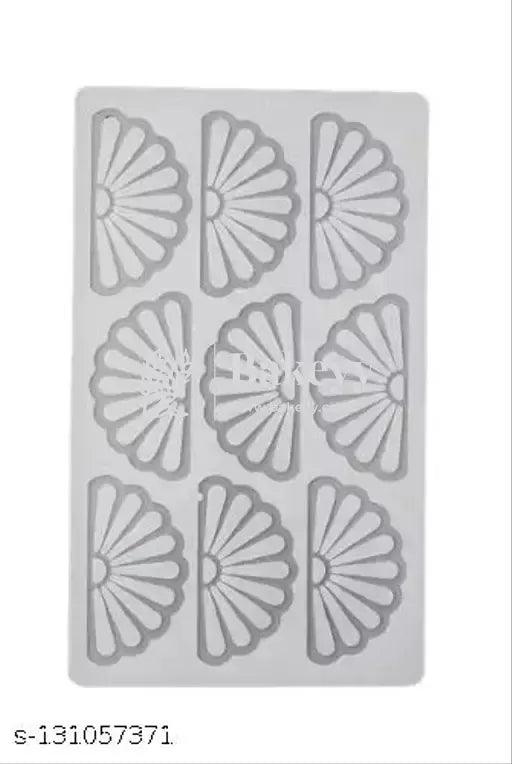 9 Cavity Half Flower Design Shape Pattern Garnishing Sheet - Bakeyy.com