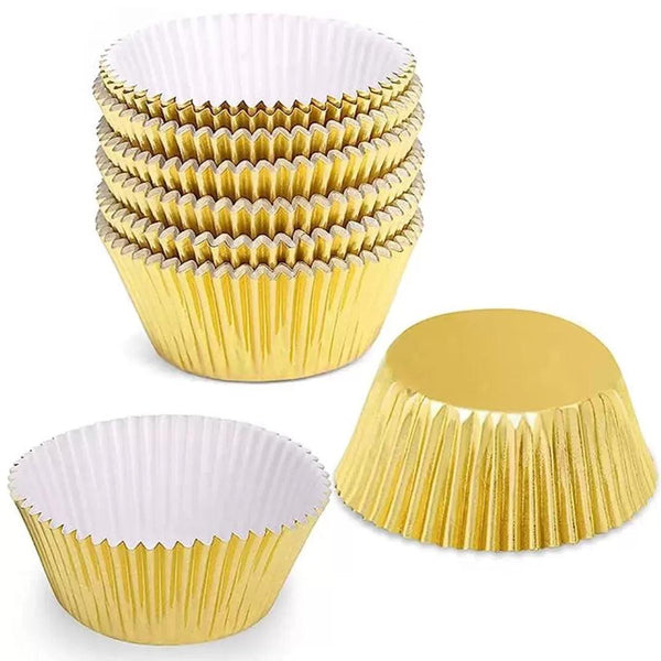 9 CM Gold Colour Cupcake Liners | 500 pcs | Baking Cup - Bakeyy.com