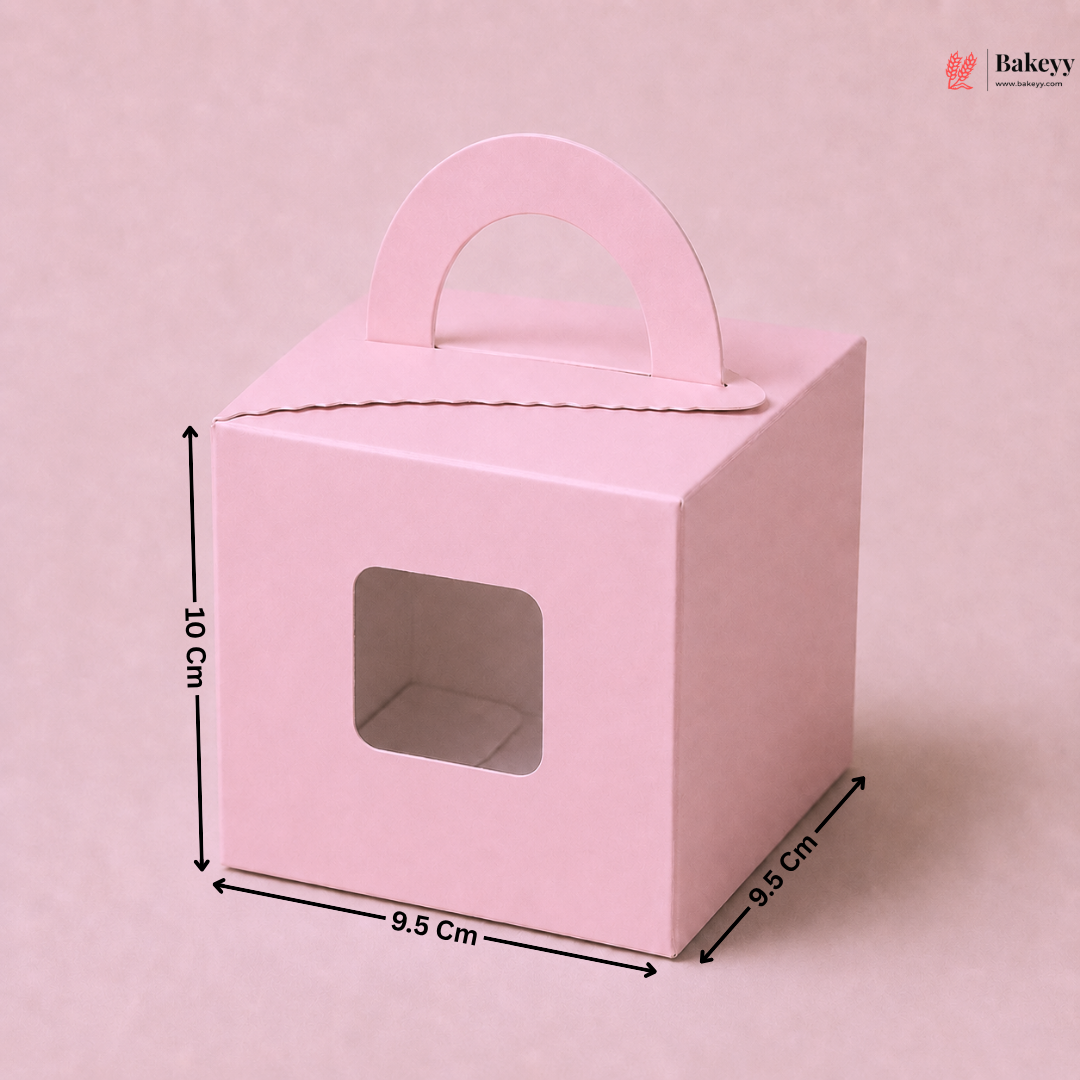 Pink Color Cupcake Box | With Handle & Without Handle | Multiple Capacities Available | Pack of 10