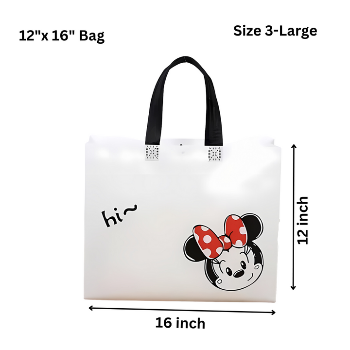 PVC Lamination Bags, Mickey Mouse Bag with Black Handles, Non Woven Design, 3 sizes available - Bakeyy.com