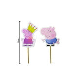 6pcs Peppa Pig theme Birthday Cake Topper| Cupcake Toppers| Bday Decorations Items - Bakeyy.com - India - 6pcs Peppa Pig theme Birthday Cake Topper| Cupcake Toppers| Bday Decorations Items - Default Title