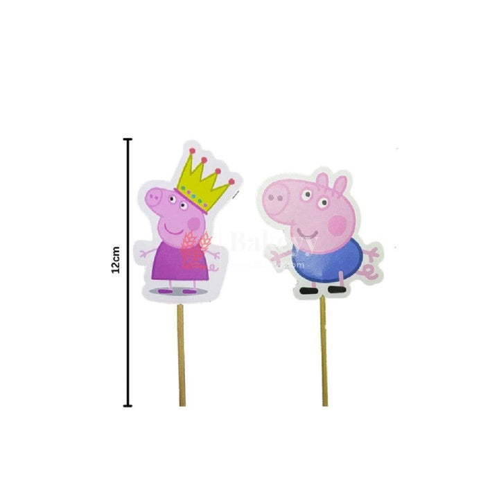 6pcs Peppa Pig theme Birthday Cake Topper| Cupcake Toppers| Bday Decorations Items - Bakeyy.com