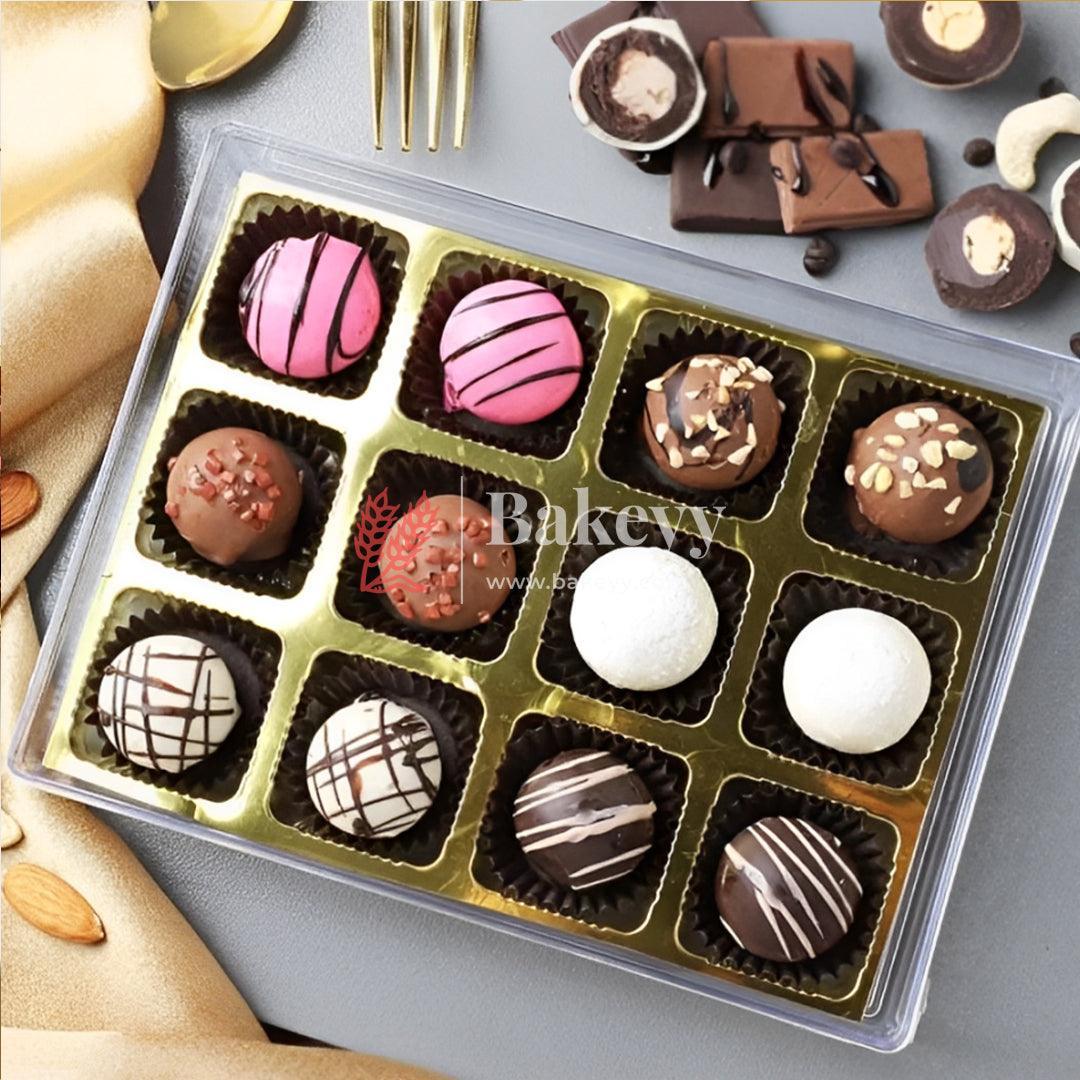 96 Elegant Gold Plastic Tray with Square Cavities for Confectionery and Packaging | Pack of 10