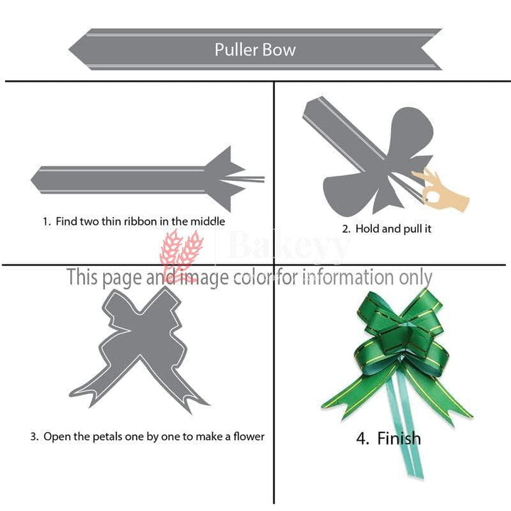 Organza Pull Bow Flower Ribbon for Gift Wrap (30mm Width) | Pack of 10 - Bakeyy.com