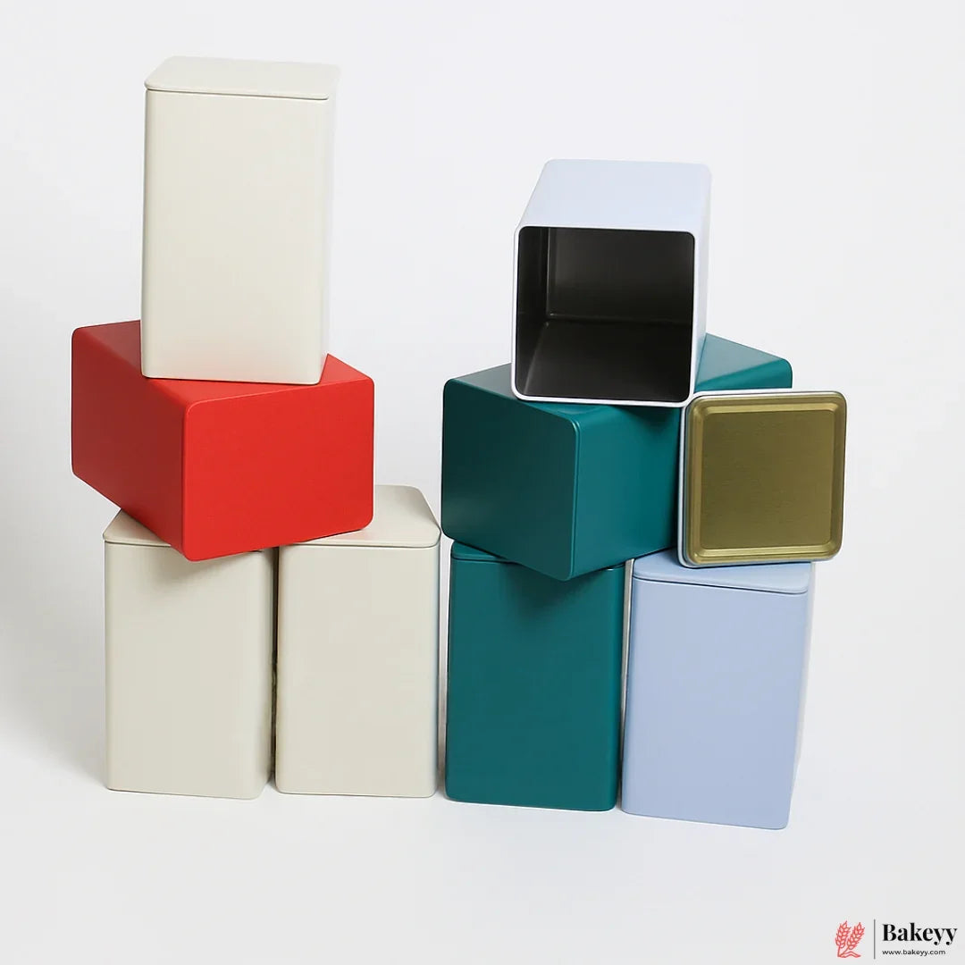Premium Tin Box – 9x9x15cm| Perfect for Gifting – Candies, Chocolates, Dry Fruits |(1 Pc)