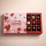 Valentine’s 9 Cavity Chocolate Gift Box with Sliding Lid | Rigid Hard Box with Partitions | Pack of 10