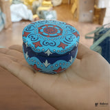 Mini Printed Matka | Random Design Round Decorative Boxes| Candle Tin Box| Pack of 12