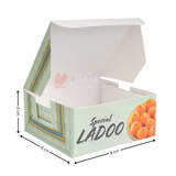 9x9x4 cm | 4 Ladoo sweet box | ITC Back | Floral print | Pack of 100