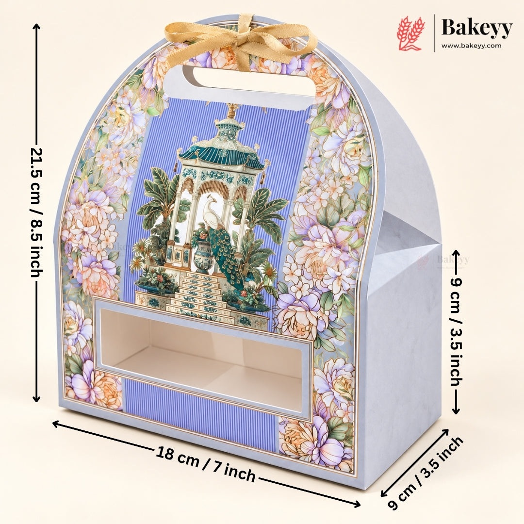 Embossed Arch Goodie Box with Window & Handle | 3 Designs | Pack of 10