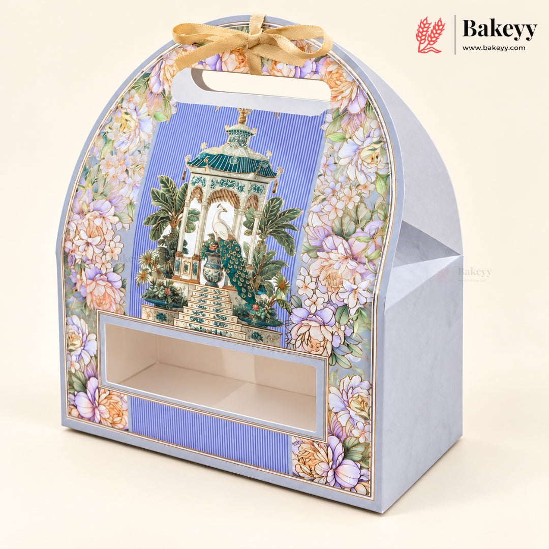 Embossed Arch Goodie Box with Window & Handle | 3 Designs | Pack of 10