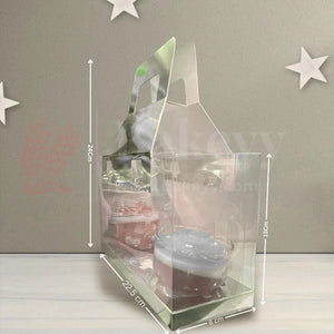 3-Cavity Transparent Cupcake Box with Silver Handle | mini hamper box | cupcake gift packaging | plastic cupcake carrier | Pack of 10 - Bakeyy.com - India - 3-Cavity Transparent Cupcake Box with Silver Handle | mini hamper box | cupcake gift packaging | plastic cupcake carrier | Pack of 10 - Default Title