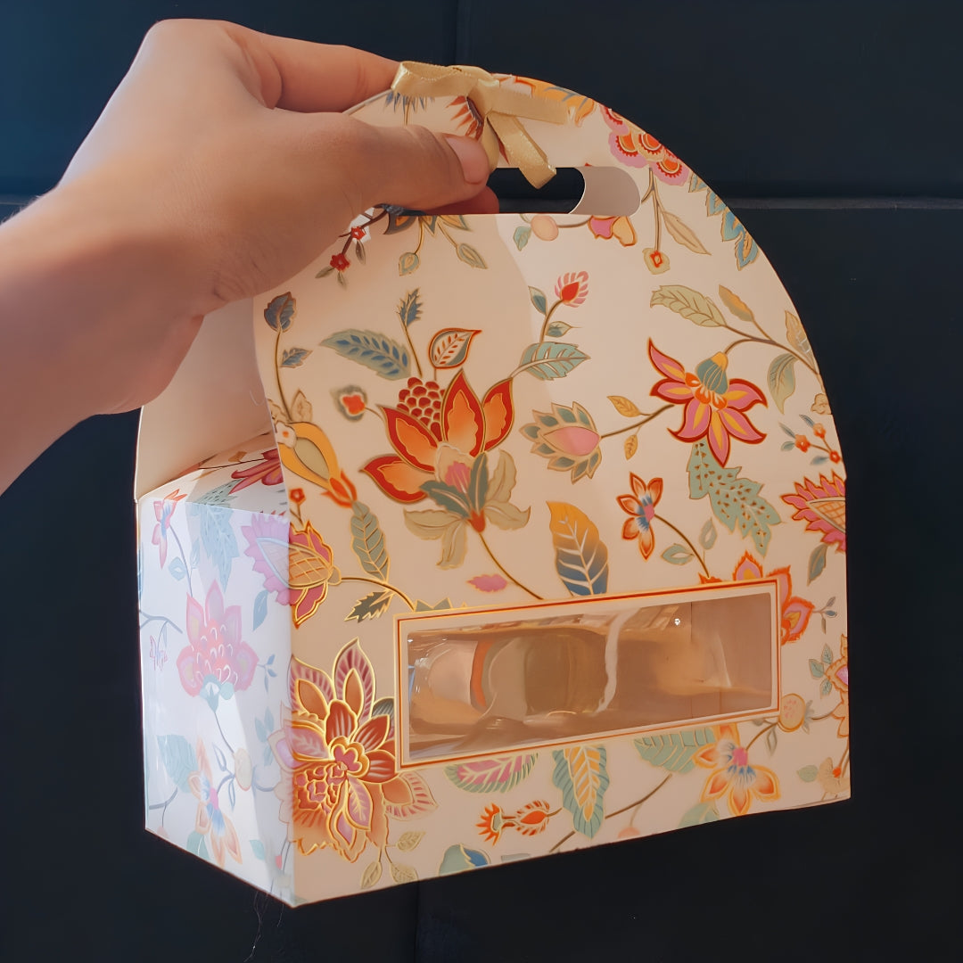 Embossed Arch Goodie Box with Window & Handle | 3 Designs | Pack of 1