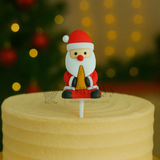 Santa Claus with Golden Bell Cake Topper | Christmas Miniature Figurines | Christmas Decor | Pack of 10