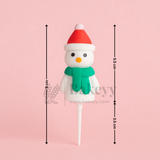 Snowman with Green Scarf Cake Topper | Christmas Miniature Figurines | Christmas Decor | Pack of 10