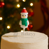 Snowman with Green Scarf Cake Topper | Christmas Miniature Figurines | Christmas Decor | Pack of 10