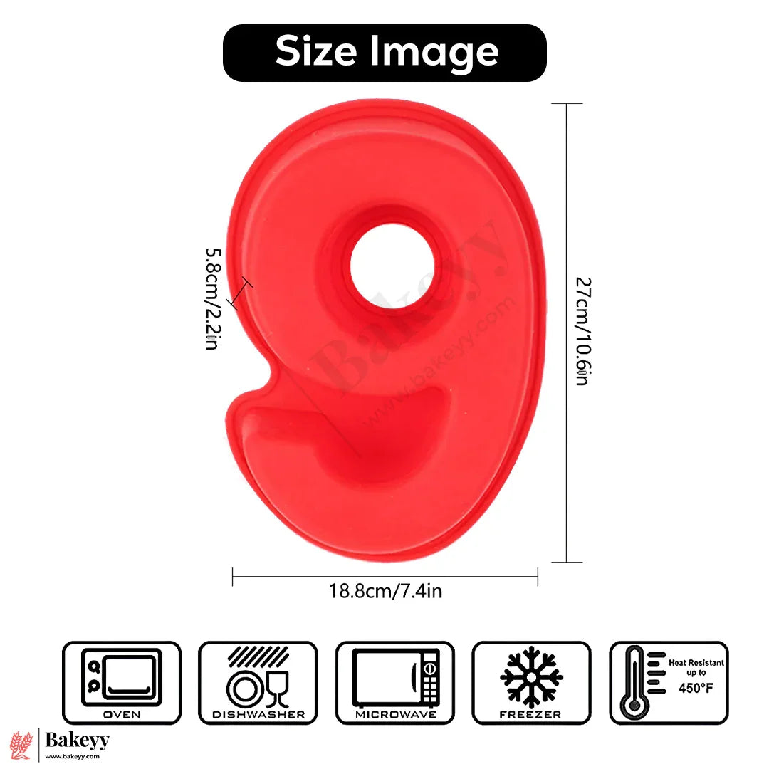 Silicone Number 9 Cake Mold – Non-Stick, Heat Resistant, Multipurpose Baking Mould  (Pack Of 1)
