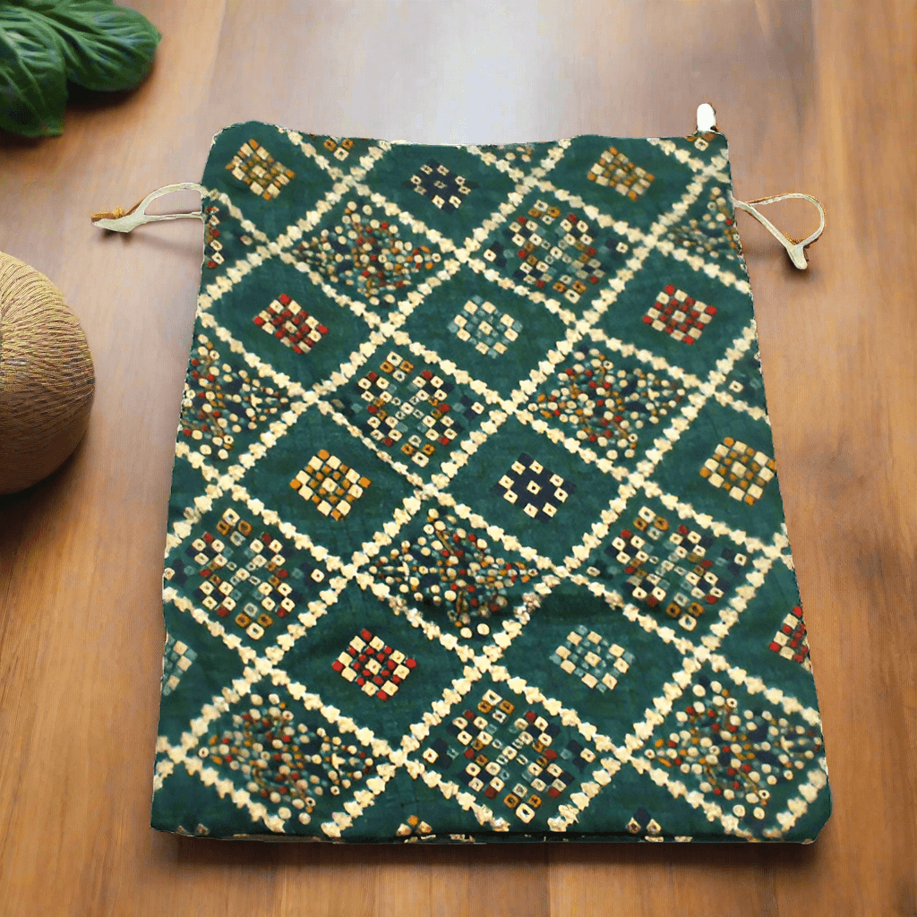22x31 CM Bandhini Potli Bag Return Gifts For Ladies | Green Colour | Pack Of 10 - Bakeyy.com - India - 22x31 CM Bandhini Potli Bag Return Gifts For Ladies | Green Colour | Pack Of 10 - Default Title