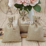 22x31 CM | Jute Potli Bag | Gift Return Gifts Bags| Natural Jute Colour | Drawstring Bags - Bakeyy.com - India - 22x31 CM | Jute Potli Bag | Gift Return Gifts Bags| Natural Jute Colour | Drawstring Bags - Pack Of 10 / 9x12 Inch