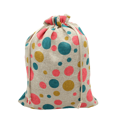 9x12 Inch | Jute Potli Bag | Gift Return Gifts Bags| Printed Jute Bag | Drawstring Bags - Bakeyy.com