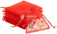 22x31 cm | Organza Potli Bags | Red Colour | Candy Bag | - Bakeyy.com - India - 22x31 cm | Organza Potli Bags | Red Colour | Candy Bag | - Pack Of 50 / 22x31 cm / 9x12 inch / Red