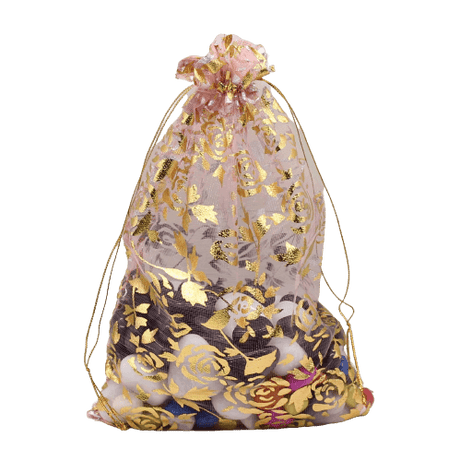 22x31 CM | Printed Organza Potli Bags | Pack of 40 | Pink Colour | Candy Bag - Bakeyy.com - India - 22x31 CM | Printed Organza Potli Bags | Pack of 40 | Pink Colour | Candy Bag - Default Title