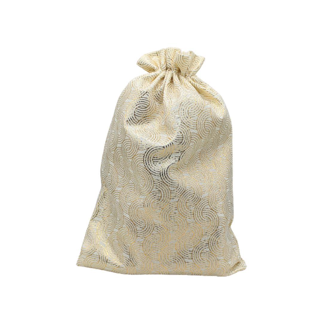 22x31 CM | White Color Printed | Printed Potli Jute Bag | Gift Return Gifts Bags | Drawstring Bags | Pack Of 10 - Bakeyy.com - India - 22x31 CM | White Color Printed | Printed Potli Jute Bag | Gift Return Gifts Bags | Drawstring Bags | Pack Of 10 - Default Title