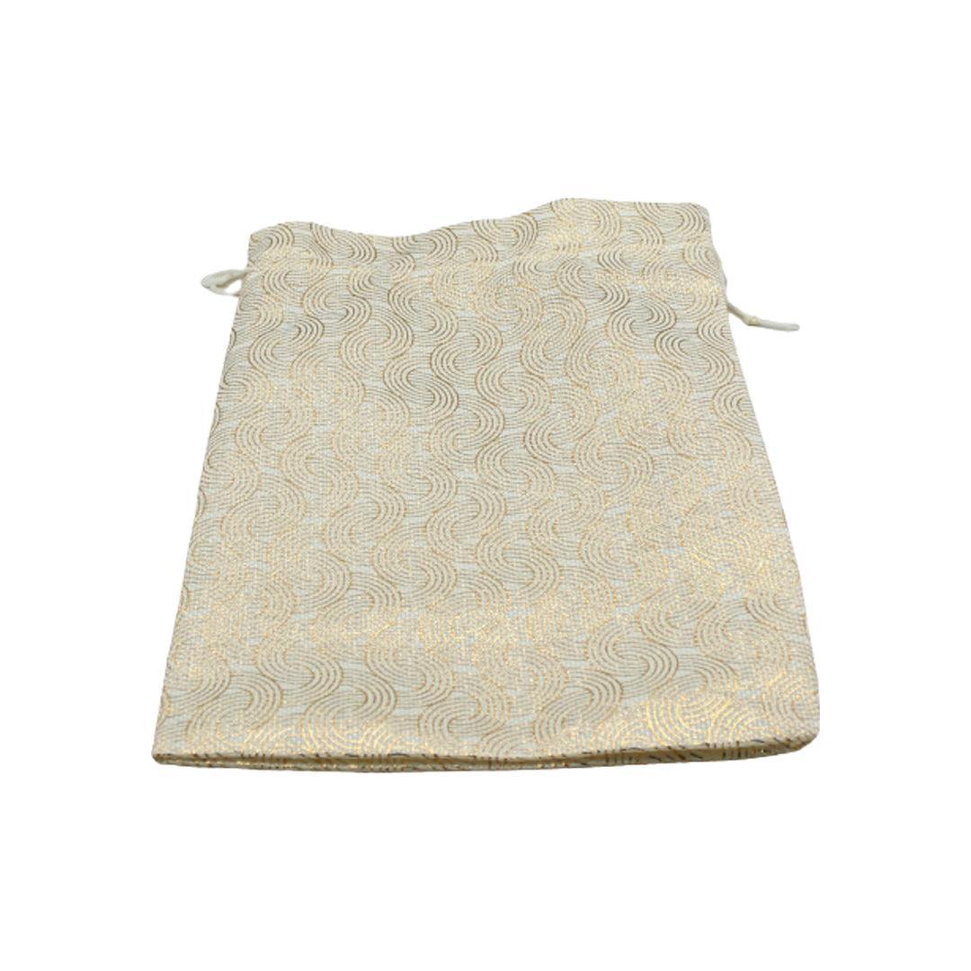 22x31 CM | White Color Printed | Printed Potli Jute Bag | Gift Return Gifts Bags | Drawstring Bags | Pack Of 10 - Bakeyy.com - India - 22x31 CM | White Color Printed | Printed Potli Jute Bag | Gift Return Gifts Bags | Drawstring Bags | Pack Of 10 - Default Title