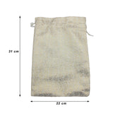 22x31 CM | White Color Printed | Printed Potli Jute Bag | Gift Return Gifts Bags | Drawstring Bags | Pack Of 10 - Bakeyy.com - India - 22x31 CM | White Color Printed | Printed Potli Jute Bag | Gift Return Gifts Bags | Drawstring Bags | Pack Of 10 - Default Title
