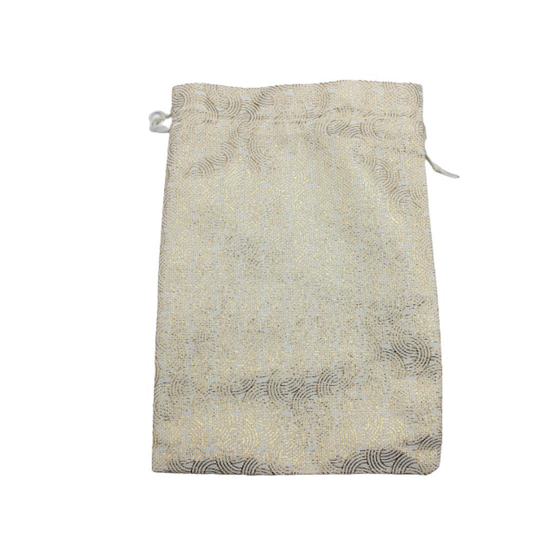22x31 CM | White Color Printed | Printed Potli Jute Bag | Gift Return Gifts Bags | Drawstring Bags | Pack Of 10 - Bakeyy.com - India - 22x31 CM | White Color Printed | Printed Potli Jute Bag | Gift Return Gifts Bags | Drawstring Bags | Pack Of 10 - Default Title