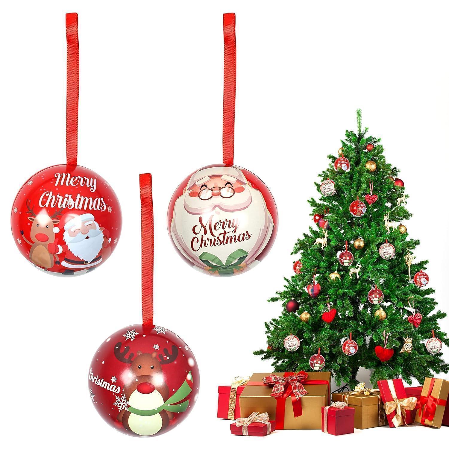 6 Pcs Christmas Tin Tree Decorations - 6.5 cm - Hanging Decor| Candy Jar Round Tree Balls with String - Xmas & New Year Decoration Ornament Item for Home, Office, Church - Bakeyy.com - India - 6 Pcs Christmas Tin Tree Decorations - 6.5 cm - Hanging Decor| Candy Jar Round Tree Balls with String - Xmas & New Year Decoration Ornament Item for Home, Office, Church - Default Title