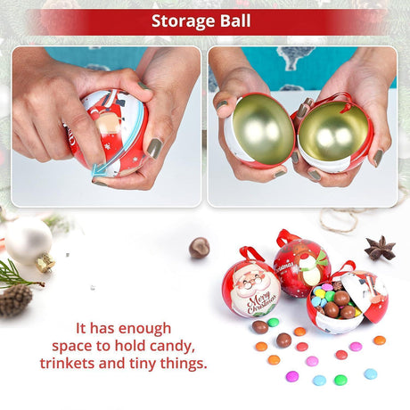 6 Pcs Christmas Tin Tree Decorations - 6.5 cm - Hanging Decor| Candy Jar Round Tree Balls with String - Xmas & New Year Decoration Ornament Item for Home, Office, Church - Bakeyy.com - India - 6 Pcs Christmas Tin Tree Decorations - 6.5 cm - Hanging Decor| Candy Jar Round Tree Balls with String - Xmas & New Year Decoration Ornament Item for Home, Office, Church - Default Title
