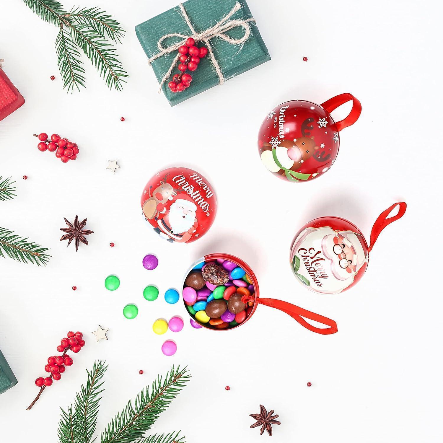 6 Pcs Christmas Tin Tree Decorations - 6.5 cm - Hanging Decor| Candy Jar Round Tree Balls with String - Xmas & New Year Decoration Ornament Item for Home, Office, Church - Bakeyy.com - India - 6 Pcs Christmas Tin Tree Decorations - 6.5 cm - Hanging Decor| Candy Jar Round Tree Balls with String - Xmas & New Year Decoration Ornament Item for Home, Office, Church - Default Title