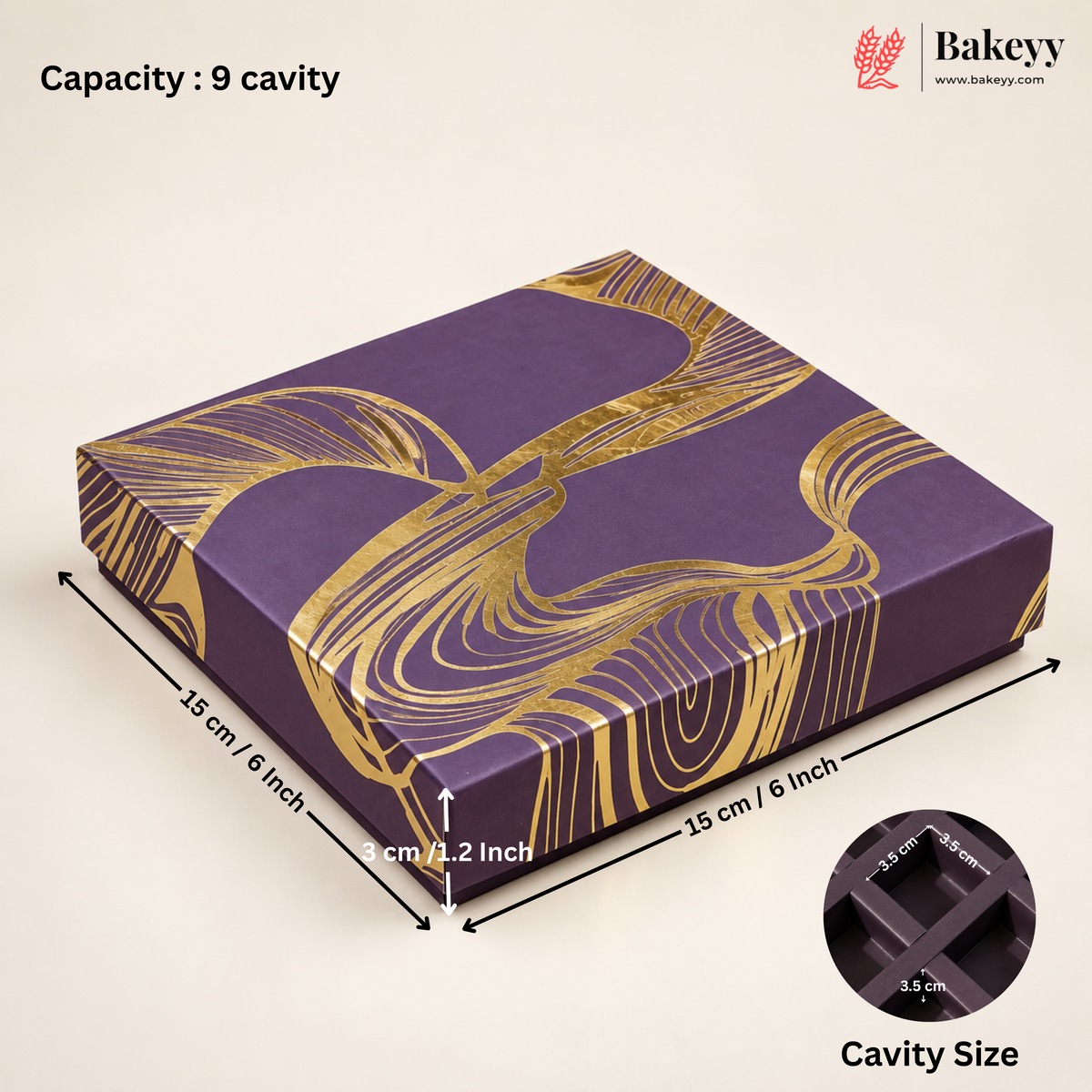 Printed Chocolate Box with Cavity Insert  | 2 Designs | Pack of 1