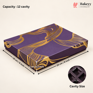 Printed Chocolate Box with Cavity Insert  | 2 Designs | Pack of 1