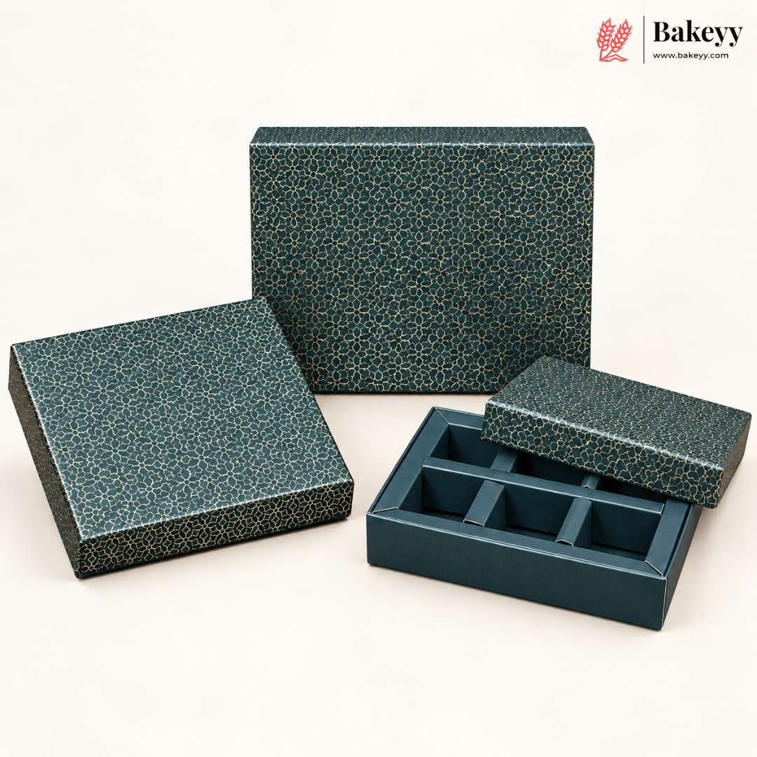 Printed Chocolate Box with Cavity Insert  | 2 Designs | Pack of 1