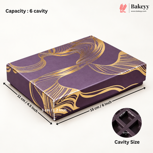 Printed Chocolate Box with Cavity Insert  | 2 Designs | Pack of 1