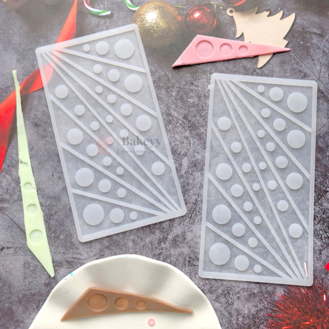 Abstract Triangle & Dot Garnishing Silicone Mould for Cakes & Chocolates | Modern Panel Mould | Pack of 1